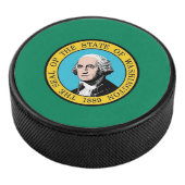 Patriottische hockey puck met vlag van Washington (3/4)