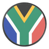 Patriottische hockey puck met Zuid-Afrikaanse vlag (Voorkant)