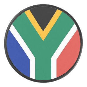 Patriottische hockey puck met Zuid-Afrikaanse vlag