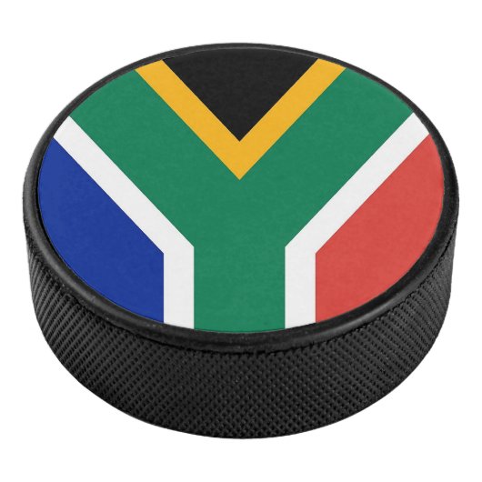 Patriottische hockey puck met Zuid-Afrikaanse vlag (3/4)