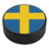 Patriottische hockey puck met Zweedse vlag (3/4)