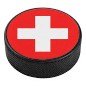 Patriottische hockey puck met Zwitserland vlag (3/4)