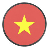 Patriottische hockeybok met vlag van Vietnam Hockey Puck (Voorkant)