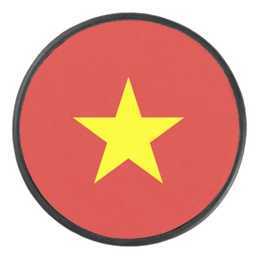 Patriottische hockeybok met vlag van Vietnam Hockey Puck (Voorkant)