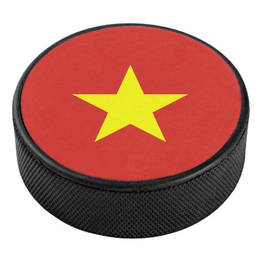 Patriottische hockeybok met vlag van Vietnam Hockey Puck (3/4)