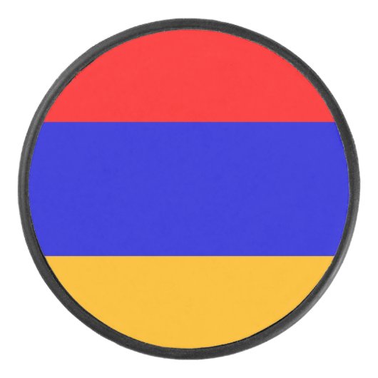 Patriottische hockeypuck met vlag van Armenië Hockey Puck (Voorkant)