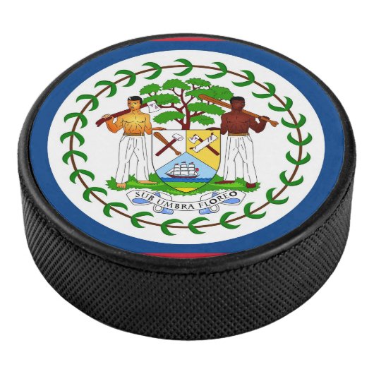 Patriottische hockeypuck met vlag van Belize Hockey Puck (3/4)