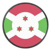 Patriottische hockeypuck met vlag van Burundi Hockey Puck (Voorkant)