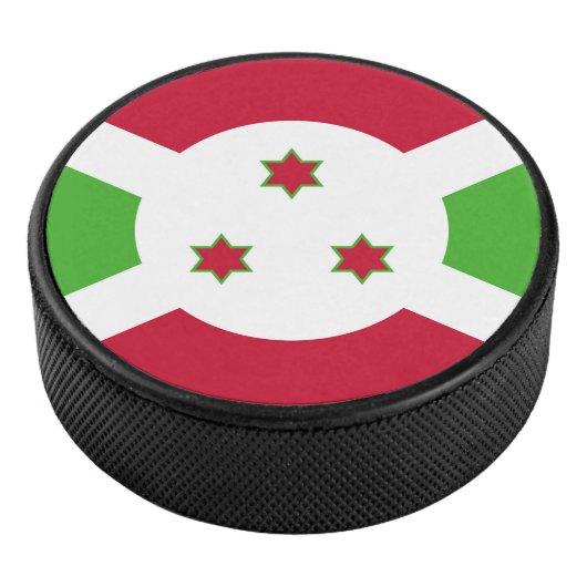 Patriottische hockeypuck met vlag van Burundi Hockey Puck (3/4)