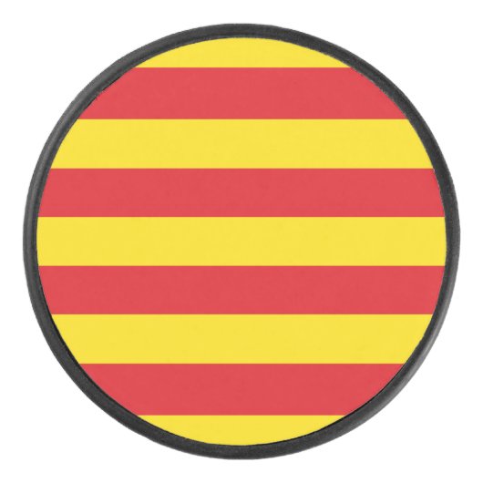 Patriottische hockeypuck met vlag van Catalonië Hockey Puck (Voorkant)
