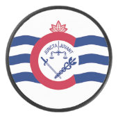 Patriottische hockeypuck met vlag van Cincinnati. Hockey Puck (Voorkant)