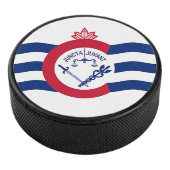 Patriottische hockeypuck met vlag van Cincinnati. Hockey Puck (3/4)