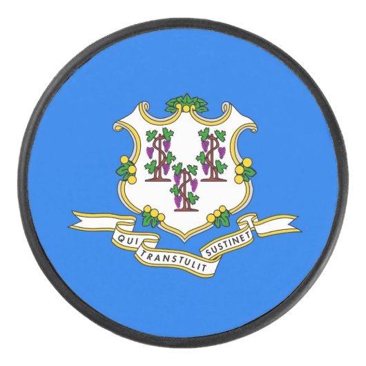 Patriottische hockeypuck met vlag van Connecticut Hockey Puck (Voorkant)