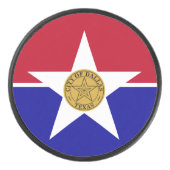 Patriottische hockeypuck met vlag van Dallas Hockey Puck (Voorkant)