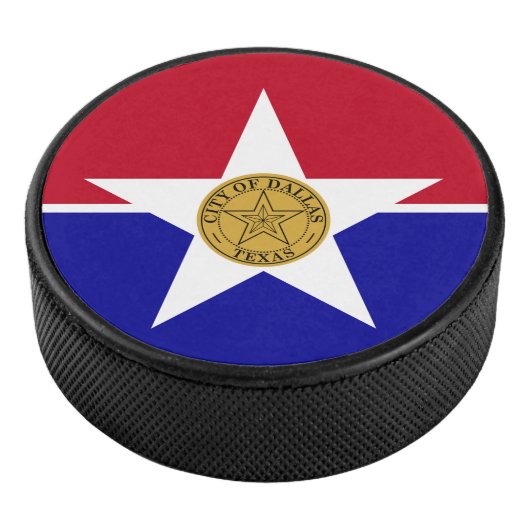 Patriottische hockeypuck met vlag van Dallas Hockey Puck (3/4)