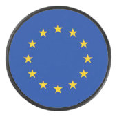 Patriottische hockeypuck met vlag van Europese Uni Hockey Puck (Voorkant)