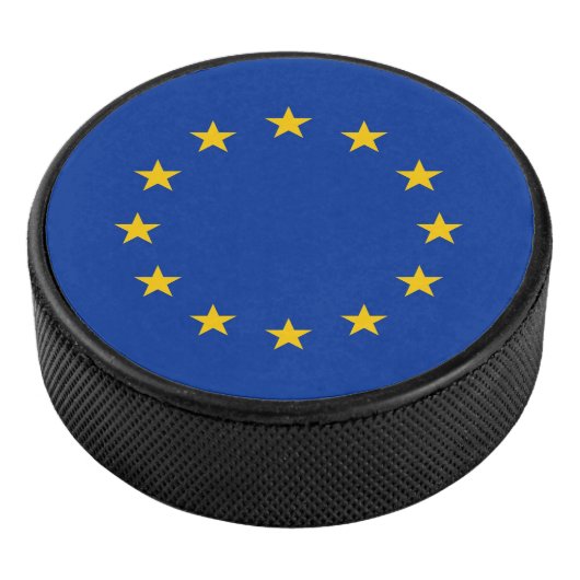 Patriottische hockeypuck met vlag van Europese Uni Hockey Puck (3/4)