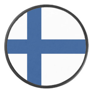 Patriottische hockeypuck met vlag van Finland Hockey Puck