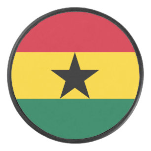 Patriottische hockeypuck met vlag van Ghana Hockey Puck