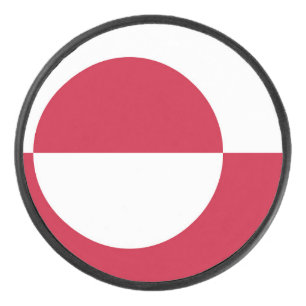 Patriottische hockeypuck met vlag van Groenland Hockey Puck