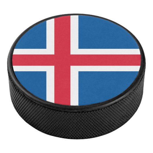 Patriottische hockeypuck met vlag van IJsland Hockey Puck (3/4)