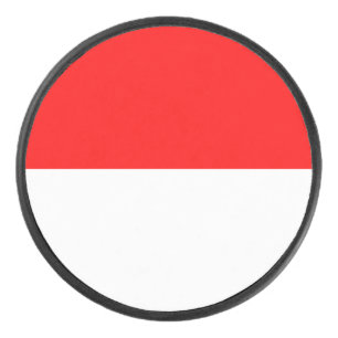 Patriottische hockeypuck met vlag van Indonesië Hockey Puck