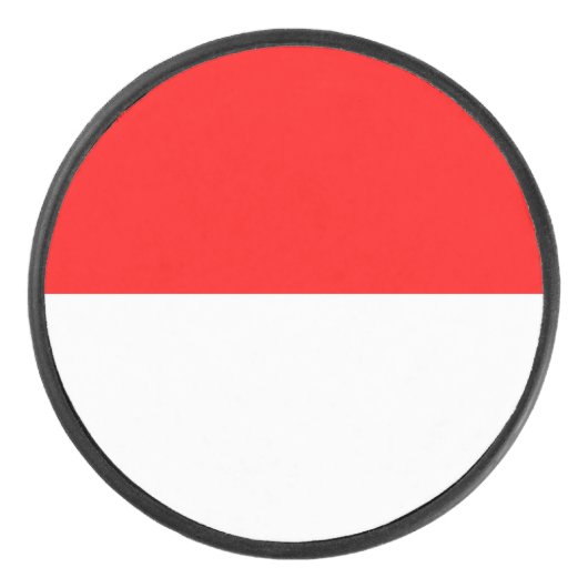 Patriottische hockeypuck met vlag van Indonesië Hockey Puck (Voorkant)