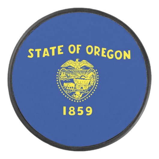 Patriottische hockeypuck met vlag van Oregon State Hockey Puck (Voorkant)