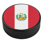 Patriottische hockeypuck met vlag van Peru Hockey Puck (3/4)