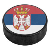 Patriottische hockeypuck met vlag van Servië Hockey Puck (3/4)