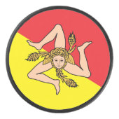 Patriottische hockeypuck met vlag van Sicilië Hockey Puck (Voorkant)