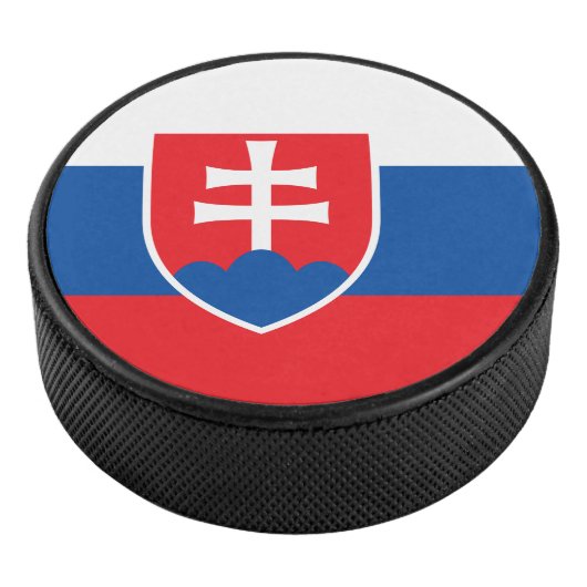 Patriottische hockeypuck met vlag van Slowakije Hockey Puck (3/4)