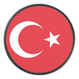 Patriottische hockeypuck met vlag van Turkije Hockey Puck