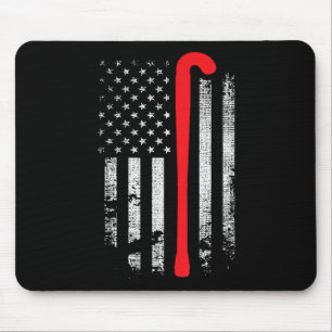 Patriottische Hockeyspeler Hockey Fan Vlag Van De Muismat
