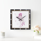 Patriottische hoge hak Mode Vierkante Klok (Huis)