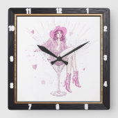 Patriottische hoge hak Mode Vierkante Klok (Voorkant)