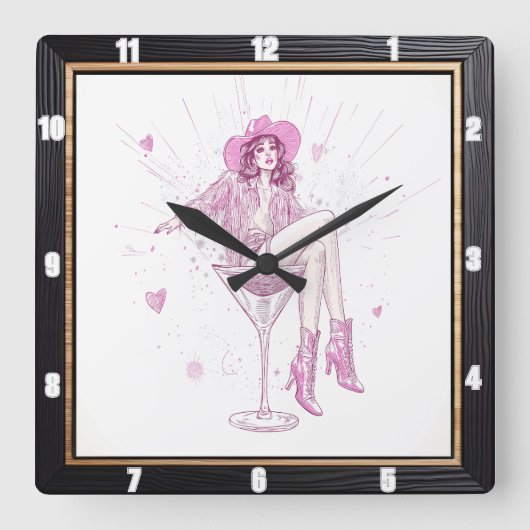 Patriottische hoge hak Mode Vierkante Klok (Voorkant)