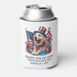 Patriottische Hoge Hoed voor Honden Rood Wit Blauw Blikjeskoeler