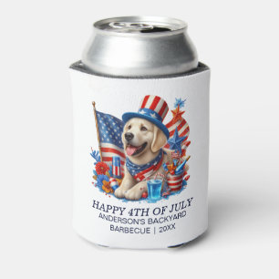 Patriottische Hoge Hoed voor Honden Rood Wit Blauw Blikjeskoeler