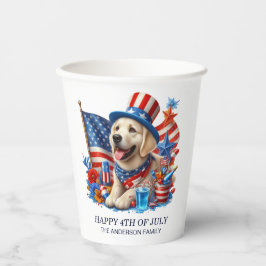 Patriottische Hoge Hoed voor Honden Rood Wit Blauw Papieren Bekers