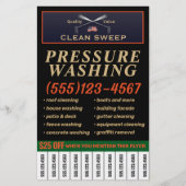 Patriottische hogedrukreiniger met telefoonnummers flyer (Voorkant)