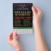Patriottische hogedrukreiniger met telefoonnummers flyer (Hand)