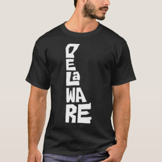 Patriottische Home State kaart van Delaware Text S T-shirt