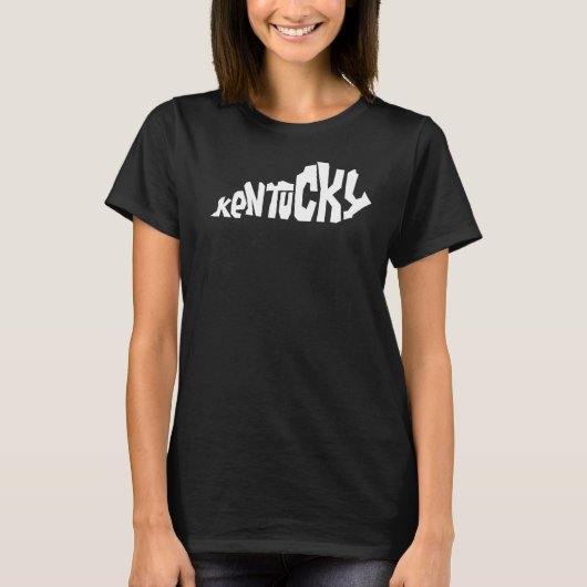 Patriottische Home State Map van Kentucky Text Sha T-shirt (Voorkant)