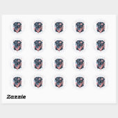 Patriottische hond 4th of July Labrador Retouradre Ronde Sticker (Vel)