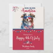Patriottische Hond-Australian Shepherd 4 juli kaar Feestdagenkaart (Voorkant)
