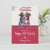 Patriottische Hond-Australian Shepherd 4 juli kaar Feestdagenkaart (Staand voorkant)
