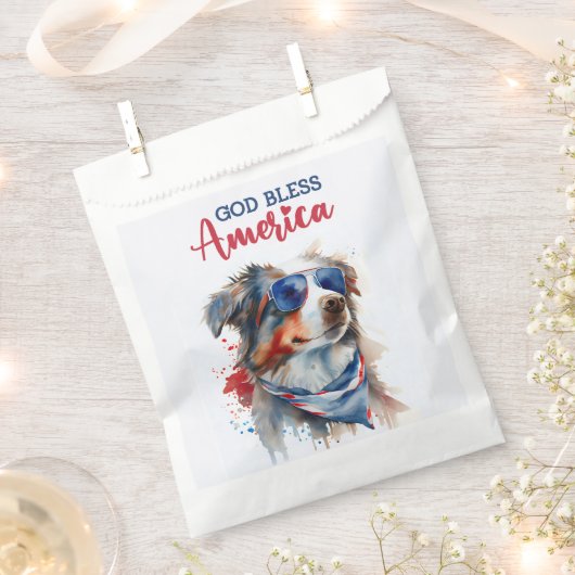 Patriottische Hond-Australische Herder Bedankzakje (Geknipt)