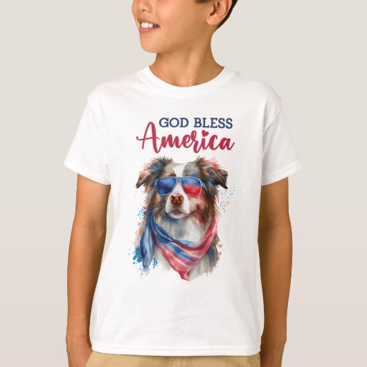Patriottische Hond-Australische Herder T-shirt (Voorkant)