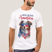 Patriottische Hond-Australische Herder T-shirt (Voorkant)
